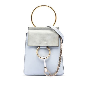 Pre-Loved Chloé Mini Calfskin and Suede Faye Bracelet Bag